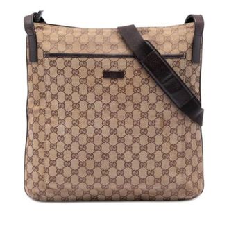 Gucci Vintage, unisex, Beige, ONE Size, Leer, Pre-owned Canvas Crossbody Bag