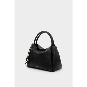 Katie Loxton Nova Woven Texture Top Handle Bag in Black at Nordstrom