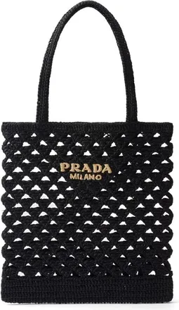 Prada Woven Crochet Tote Bag