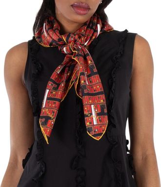Burberry Bus Silk Scarf In Pillar