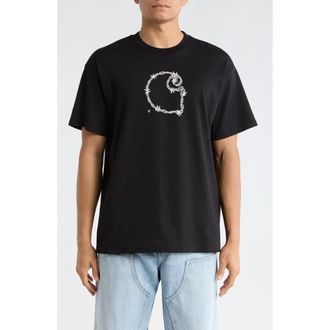 Carhartt Work in Progress Barbwire Organic Cotton Graphic T-Shirt in Black at Nordstrom, Size Xx-Large