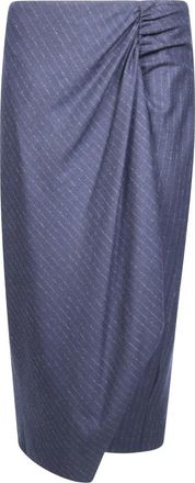 Pinko Capena Gonna Flanella - Dames - Midirokken - Blauw - M - Rokken