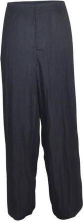 Giorgio Armani Viscose Technical Twill Flat-front Broek - Heren - Wijde Broeken - Blauw - L - Broeken