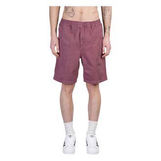 Carhartt Work in Progress Korte Broeken, Heren, Roze, S, Elastische shorts met trekkoord en verborgen rits