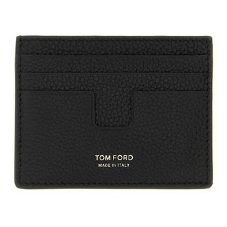 Tom Ford T Line Printed Card Holder - male - Tom Ford - Wallets & Cardholders - Black - ONE SIZE - Accessories