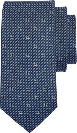 Ferragamo Accessoires, Heren, Veelkleurig, ONE Size, Cravatta Stampa Gancini Catena