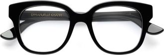 Emmanuelle Khanh Black Square Acetate Eyeglasses