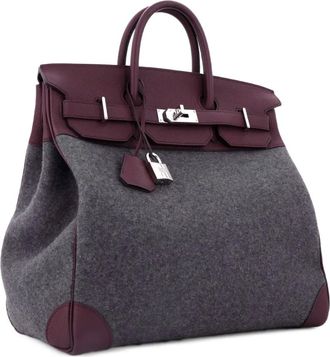 Herm&egrave;s Go Team HAC Birkin Bag Felt and Togo with Palladium Hardware 40 tote bag - Grijs