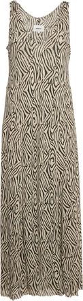 Nanushka Maxi-jurk met zebraprint - Beige