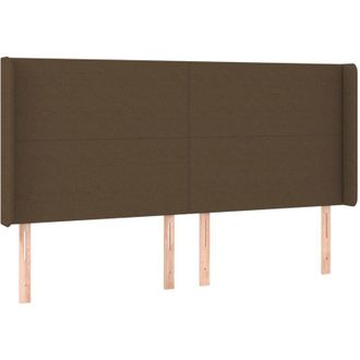 vidaXL Cabecero Con Led De Tela Marr&oacute;n Oscuro 203x16x118/128 Cm Vidaxl