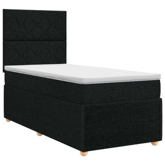 vidaXL Letto Box Spring Con Materasso Nero 90 X 190 Cm Tessuto Vidaxl