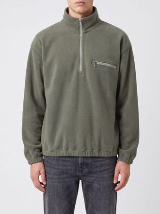 Rier Half-Zip Funnel Neck Jumper in Pure Wool with Dropped Shoulders
