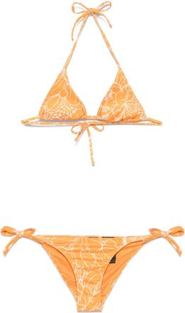 John Richmond printed bikini - women - Polyester/Spandex/Elastane/Spandex/Elastane/Polyester - L - Orange