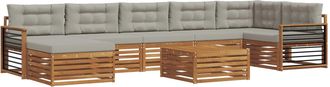 vidaXL Conjunto De Sof&aacute;s De Exterior 8 Uds. Gris Natural Y Claro Vidaxl