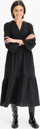 Bonprix Maxikleid BONPRIX, Damen, Gr. 36, N-Gr, schwarz (l&auml;nge: regul&auml;r), Obermaterial: 100% Baumwolle, oversize, Kleider Maxikleid, f&uuml;r Fr&uuml;hjahr und Sommer, 