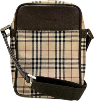 Burberry Pre-owned Cross Body Bags, female, Brown, Size: ONE SIZE Pre-owned Nova Check Canvas Leather Shoulder Bag