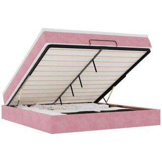 vidaXL Vidaxl - Estructura Cama Otomana Con Colch&oacute;n Terciopelo Rosa 160x200 Cm