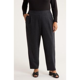 Eileen Fisher Pleated Virgin Wool Ankle Lantern Pants in Charcoal at Nordstrom Rack, Size 2X