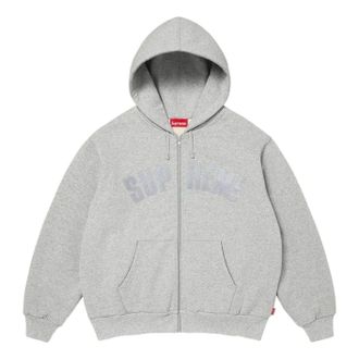 SUPREME FW26 Arc Thermal Lined Zip Up Hooded Sweatshirt Heather Grey SUP-FW26-074-GRY