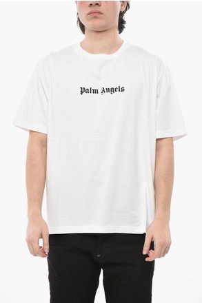 Palm Angels Crewneck T-Shirt in Solid Color with Contrast Logo size Xxl