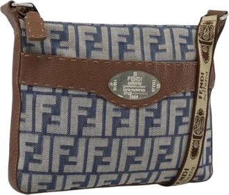 Fendi Pre-owned Zucca Canvas Shoulder Bag - Dames - Vintage Schoudertas - Blauw - ONE Size - Vintage