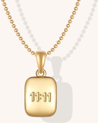 Mantra Lucky Number 1111 necklace in Yellow Gold at Nordstrom