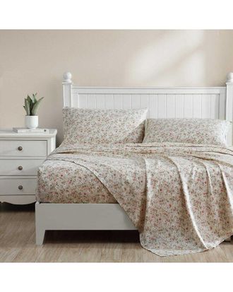 Laura Ashley 300 Thread Count Bonnie Cotton Sateen Sheet Set