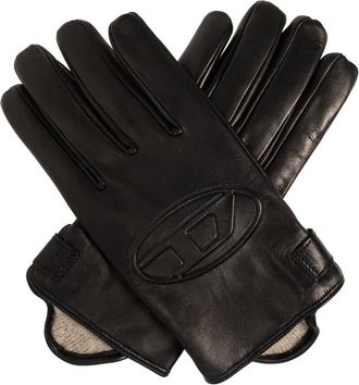 Diesel G-Reies Leren Handschoenen - unisex - Handschoenen - Zwart - L - Leer - Accessoires