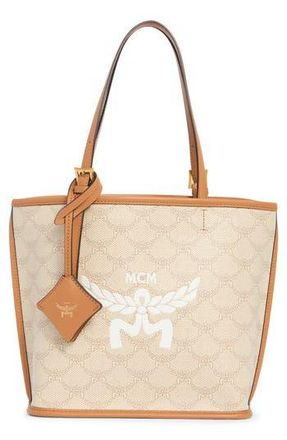 MCM Lauretos Coated Canvas Shopper Bag in Oatmeal at Nordstrom Rack