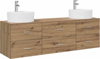 vidaXL Juego De Muebles De Ba&ntilde;o 3 Uds. Roble Artisan Vidaxl