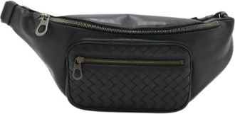 Bottega Veneta Pre-owned Intrecciato Sling Pouch - Heren - Vintage Heuptassen - Zwart - ONE Size - Leer - Vintage
