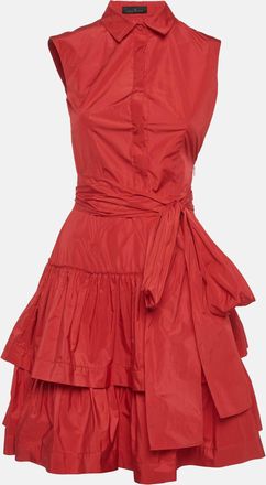 Carolina Herrera Red Crepe Tiered Short Dress