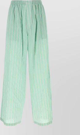 Balenciaga striped wide leg cupro blend trousers