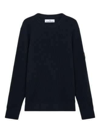 Stone Island Crew Neck Sweater With Logo Patch
