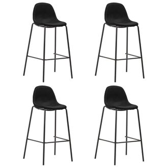 vidaXL Taburetes De Cocina 4 Unidades Tela Negro Vidaxl