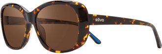 Revo RE 1102 SAMMY Polarized 02BR Womens Sunglasses Tortoiseshell Size 56