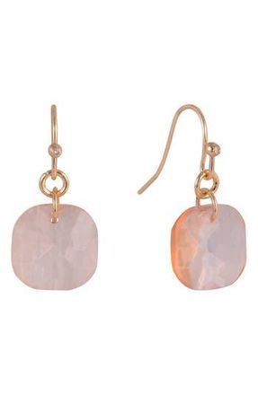 Shelli Segal Cushion Cut Crystal Drop Earrings in Peach at Nordstrom Rack