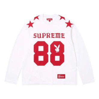 SUPREME x Playboy SS26 L/S Football T-Shirt White SUP-SS26-043-WHT