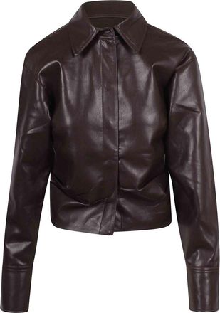 Nanushka Okobor Faux Leather Shirt Draped at the Hips
