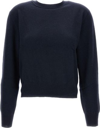 Lisa Yang Cropped Wool Sweater with Ribbed Trim and Structured Fit