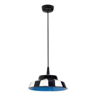 Zafferano Circus Lampada A Sospensione Led Design Artigianale In Ceramica Blu &Oslash; 24 Cm, Altezza Regolabile Fino A 300 Cm, Illuminazione Indoor Cri 90 8w 2700k