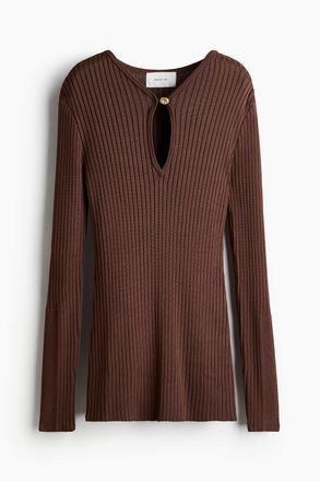 H&M Shirt in Rippstrick - Dunkelbraun