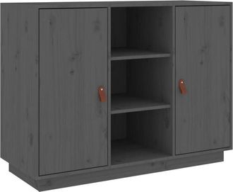 vidaXL Credenza Grigia 100x40x75 cm in Legno Massello di Pino - Vidaxl