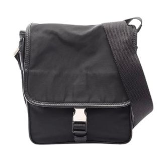 Prada Pre-owned Viaggio Nylon Saffiano Leder Schoudertas - Dames - Pre-owned - Zwart - Maat: ONE Size Nylon