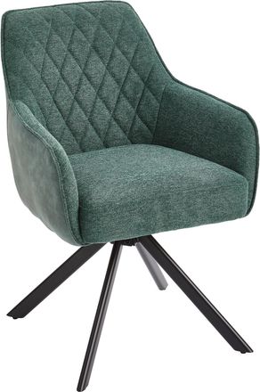 Livetastic Armlehnstuhl, Grün, Schwarz, Holz, Metall, Textil, Pappel, Sperrholz, Füllung: Schaumstoff, Taschenfederkern, Drehkreuz, 57x84x63 cm, Sitzfläche 360° 