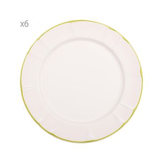 Arcucci Set of 6 Provence Flat Plate Green Wire