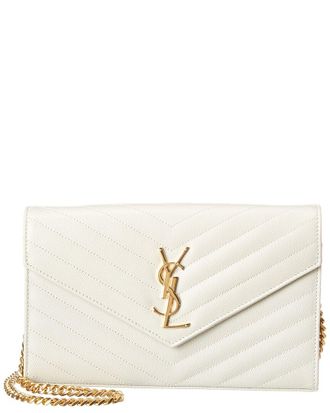 Saint Laurent Monogram Matelasse Leather Wallet On Chain