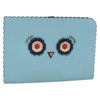 Fendi Pre-owned Leather clutches - Dames - Pre-owned - Blauw - Maat: ONE Size Leer