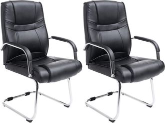 Clp Set de 2 sillas basculantes con asiento en simil cuero negro