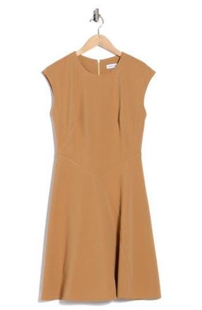 Calvin Klein Cap Sleeve A-Line Dress in Luggage at Nordstrom Rack, Size 10